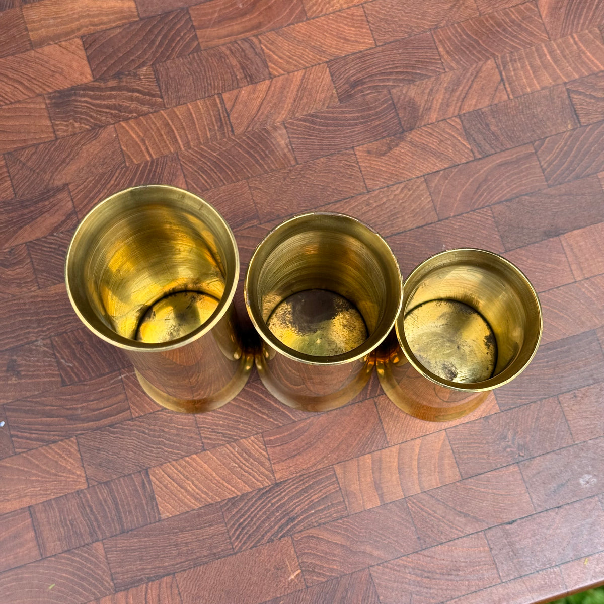 Vintage MCM Scanmalay Made in Denmark Candle Holders/Vases Set of 3
