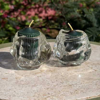 Snowball Votive Tealight Holder Pair