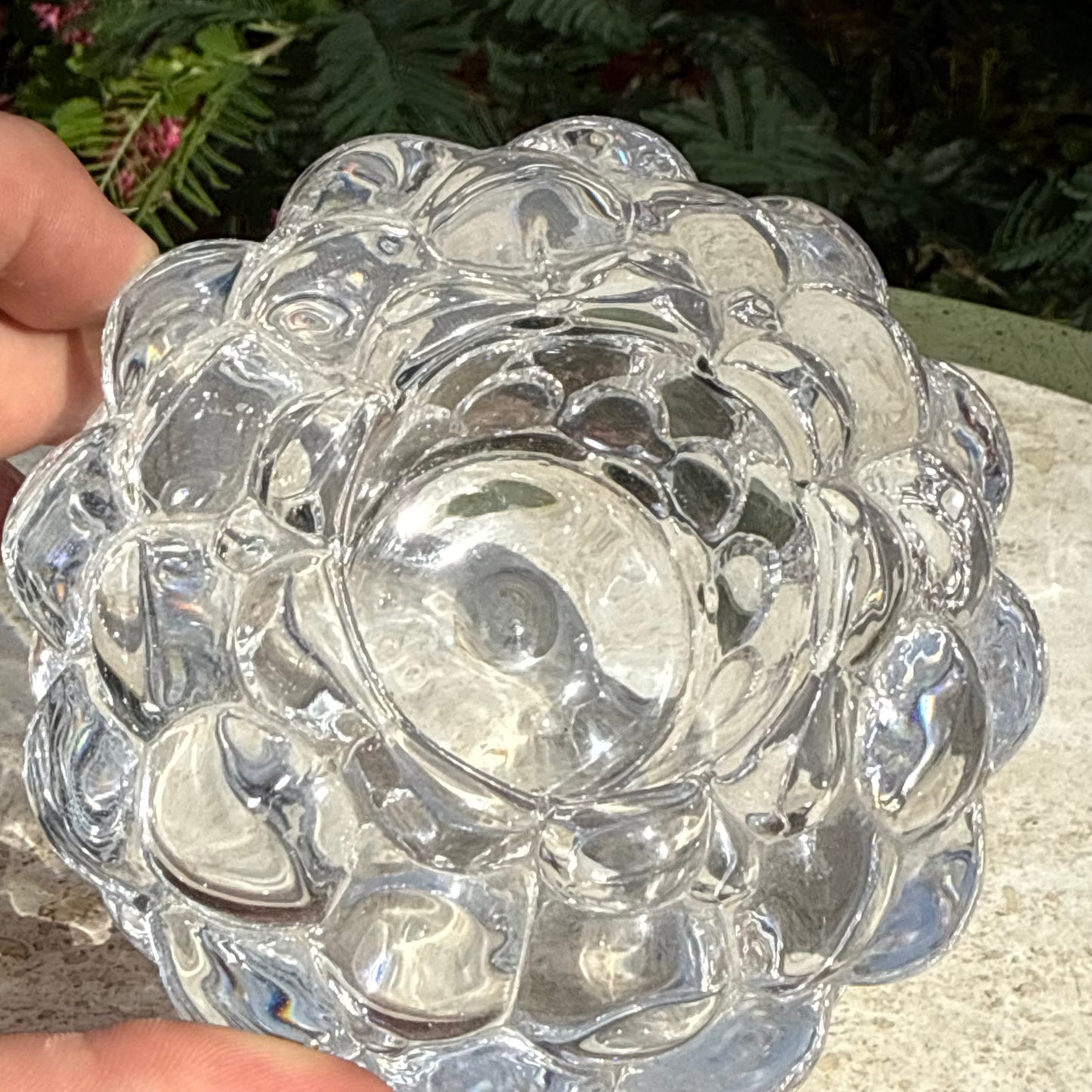 Vintage Orrefors Crystal “Raspberry” Votive Holder