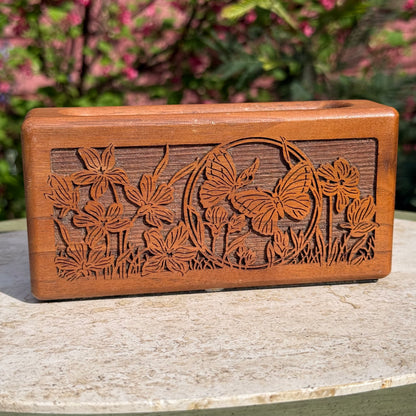 Vintage Solid Walnut Notepad/Pen Holder
