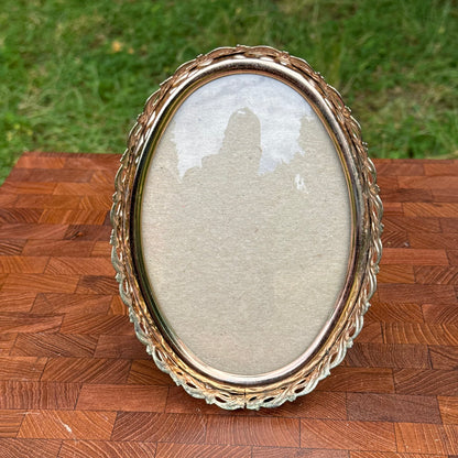 Vintage Filigree Domed Picture Frame w/ Velvet Back