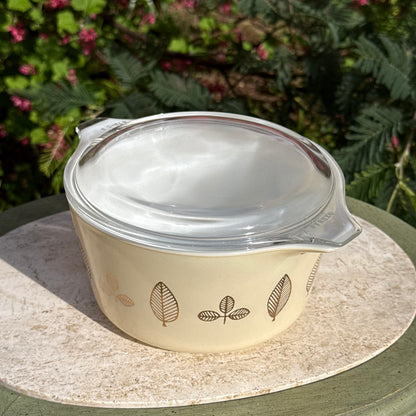 Vintage PYREX “Gold Leaf” Casserole Dish