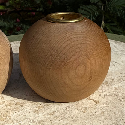 Handmade Oregon Myrtlewood Candle Holder Pair