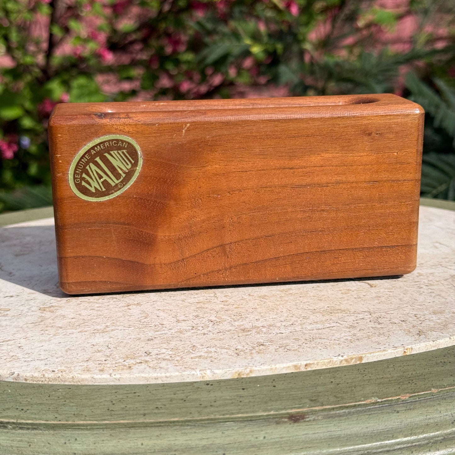 Vintage Solid Walnut Notepad/Pen Holder