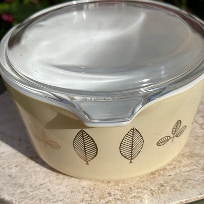 Vintage PYREX “Gold Leaf” Casserole Dish