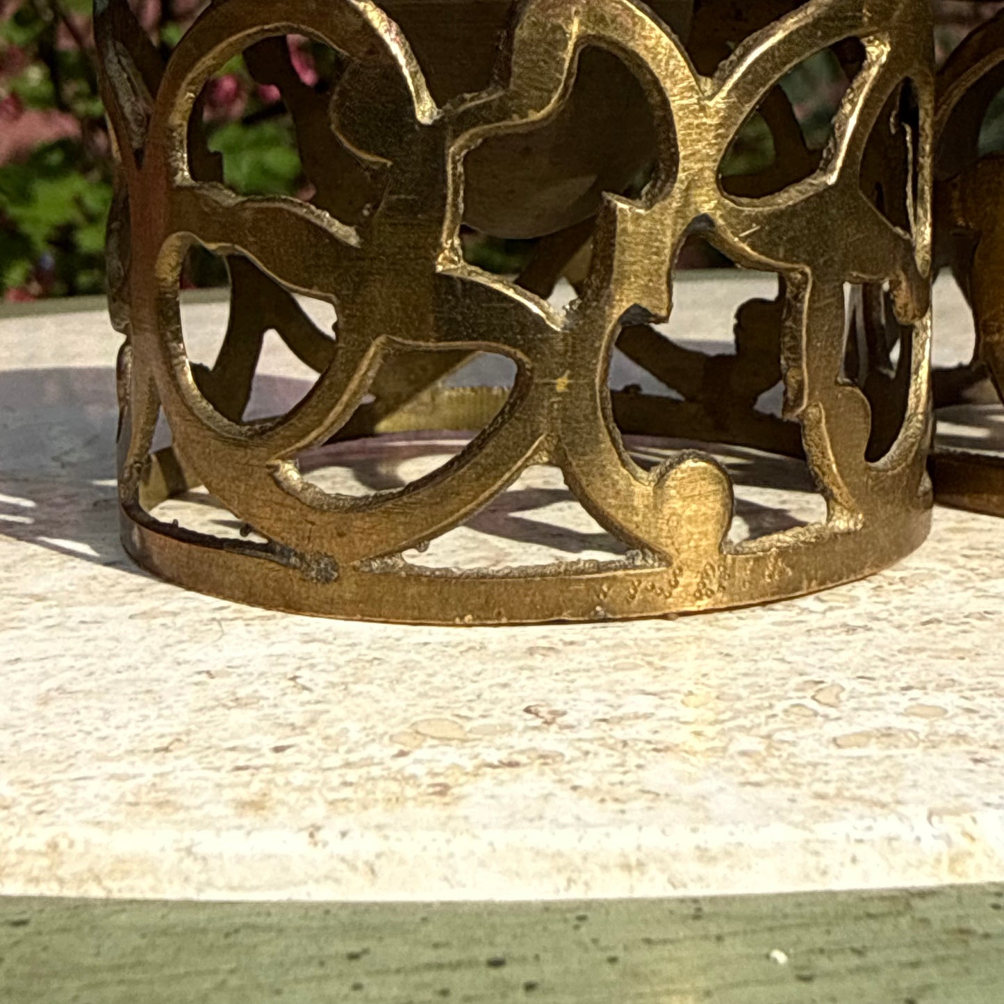 Vintage Brass Candlestick Holder Pair