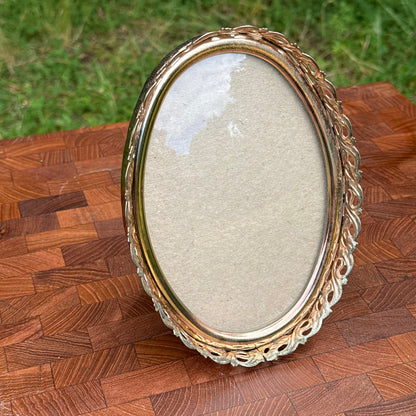 Vintage Filigree Domed Picture Frame w/ Velvet Back