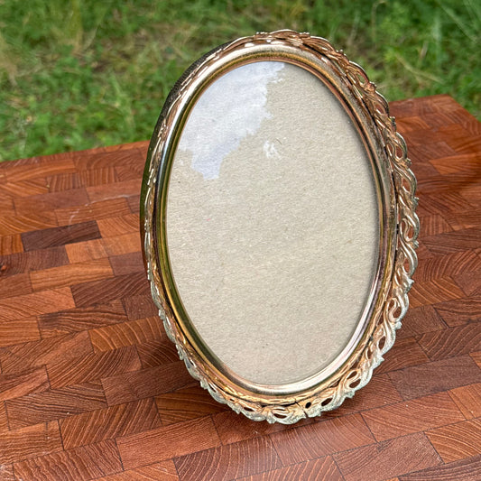 Vintage Filigree Domed Picture Frame w/ Velvet Back