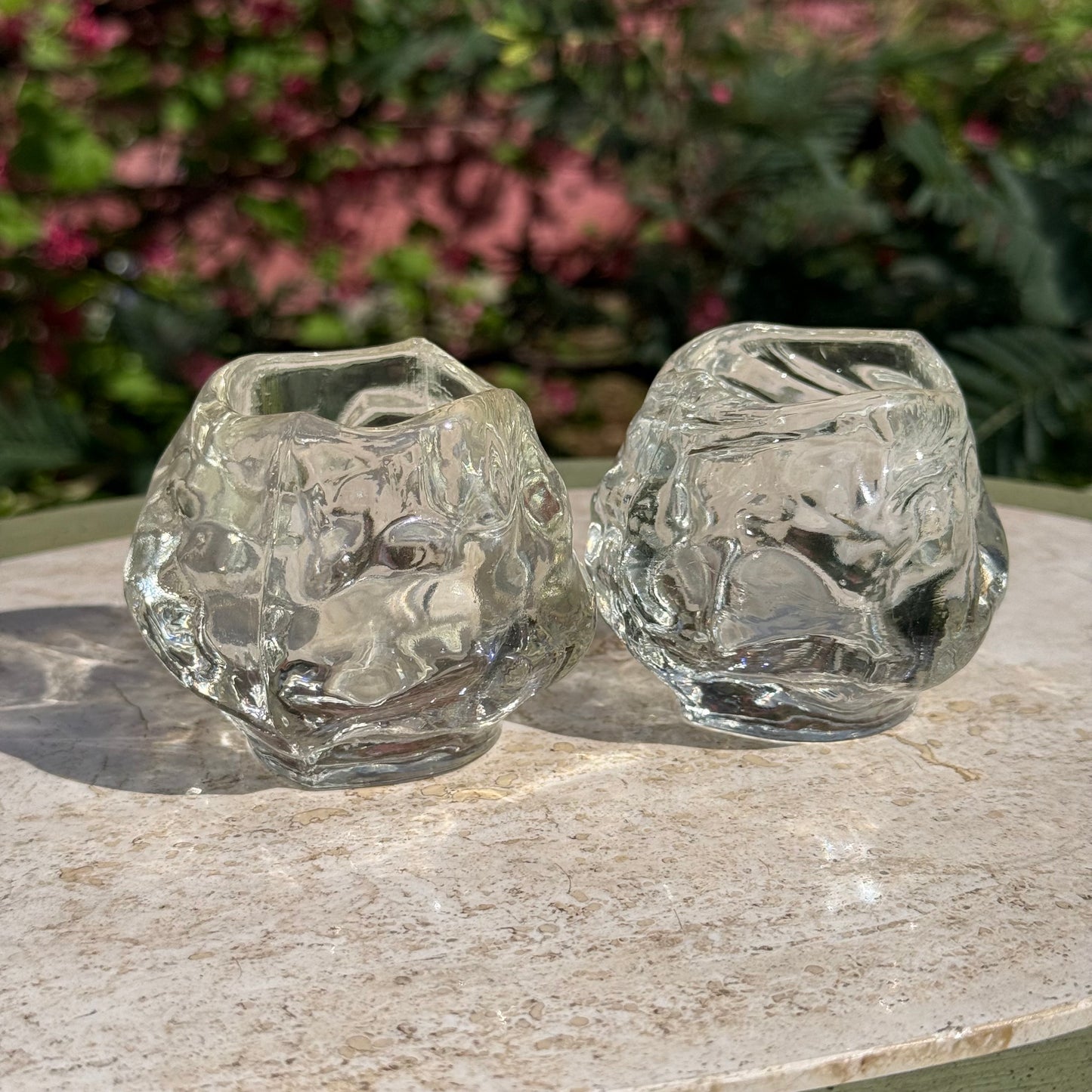 Snowball Votive Tealight Holder Pair