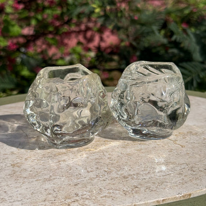 Snowball Votive Tealight Holder Pair