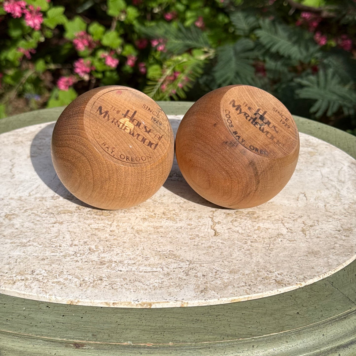 Handmade Oregon Myrtlewood Candle Holder Pair
