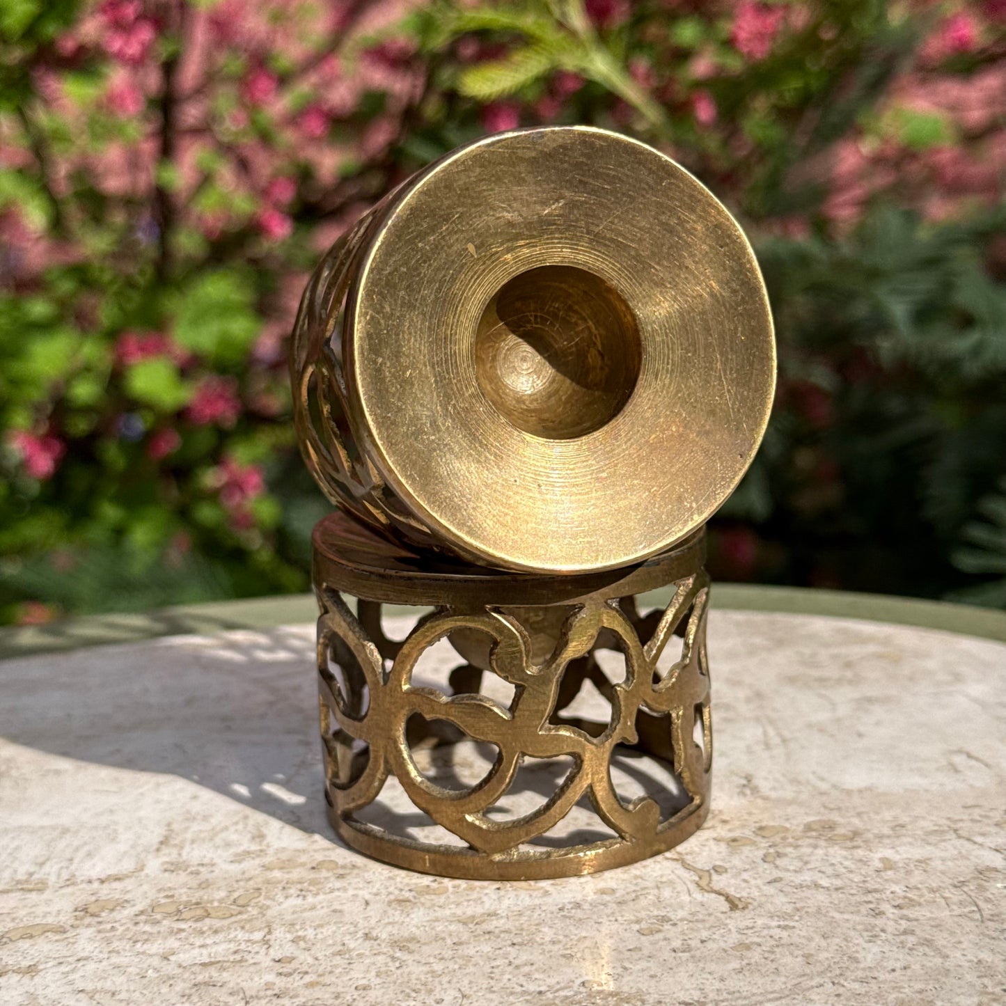 Vintage Brass Candlestick Holder Pair