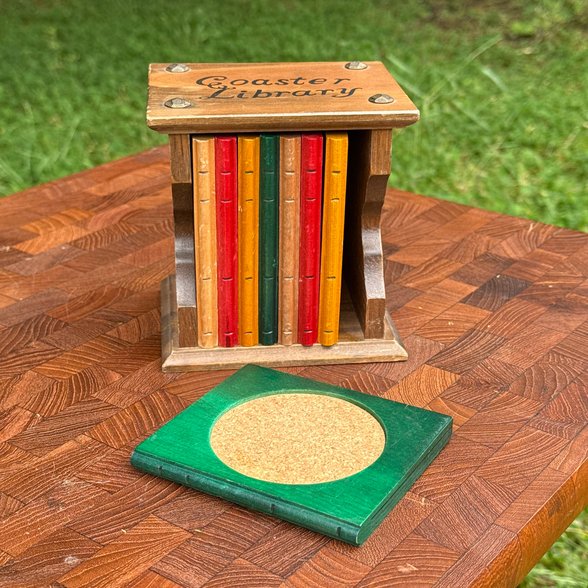 Vintage Coaster Library w/ Book Shaped Coasters