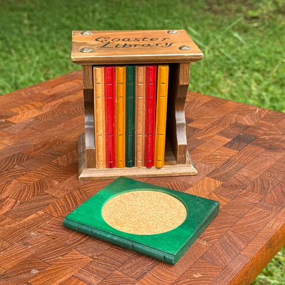 Vintage Coaster Library w/ Book Shaped Coasters