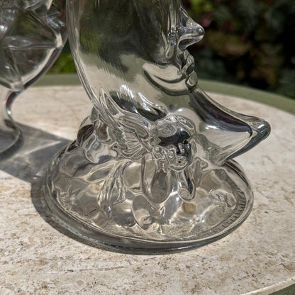 Vintage Celestial Sun & Moon Glass Jar Pair