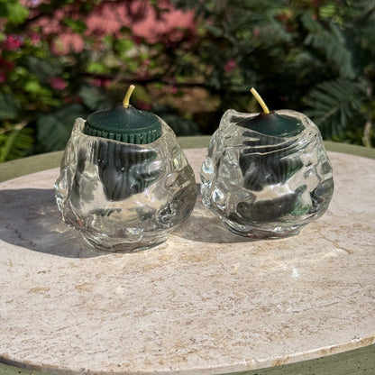 Snowball Votive Tealight Holder Pair