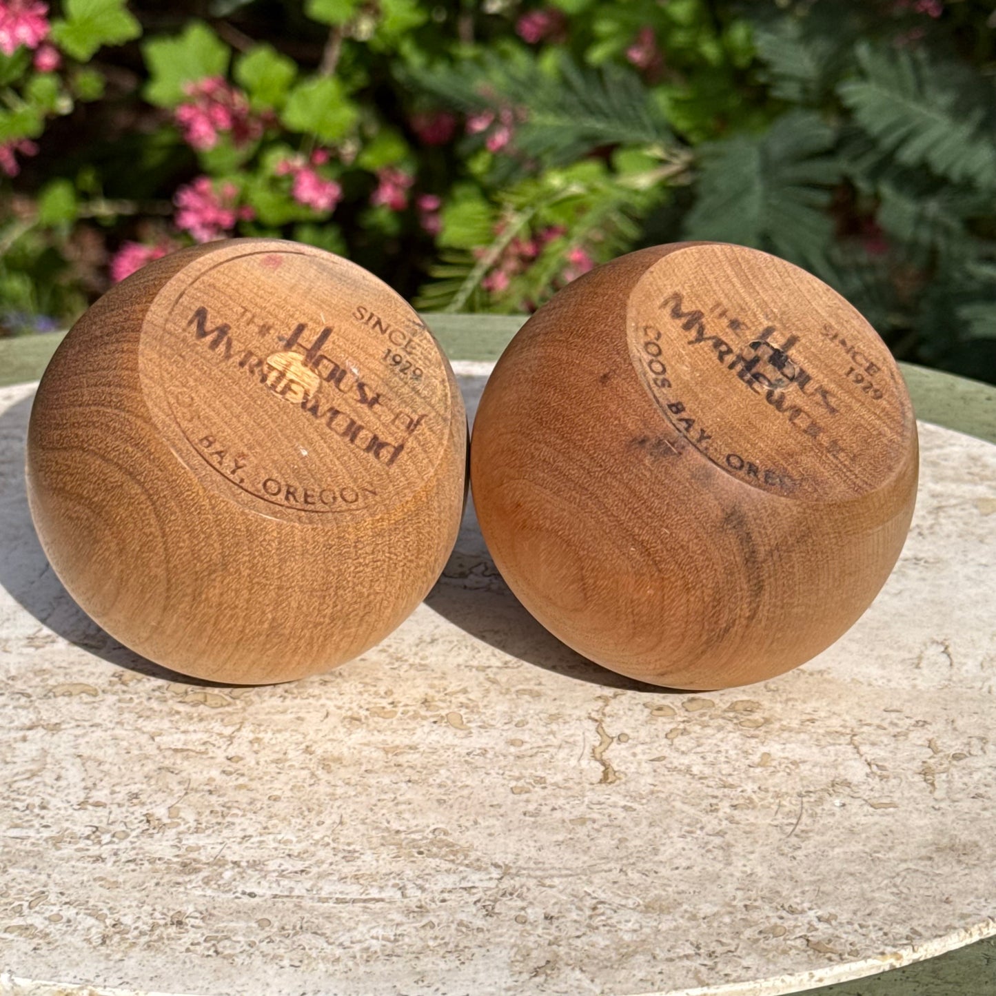 Handmade Oregon Myrtlewood Candle Holder Pair
