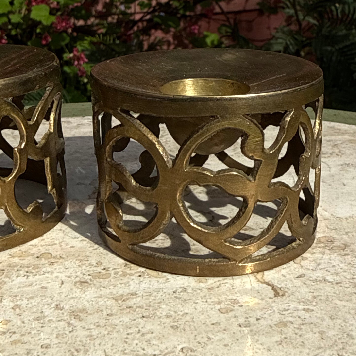 Vintage Brass Candlestick Holder Pair