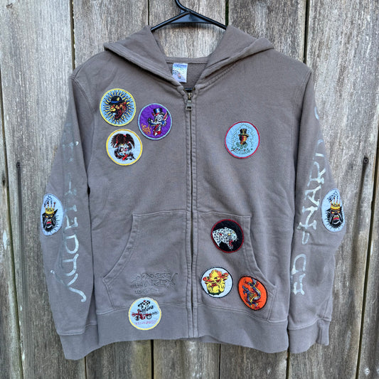 Vintage Y2K Ed Hardy Patches Zip-Up Hoodie