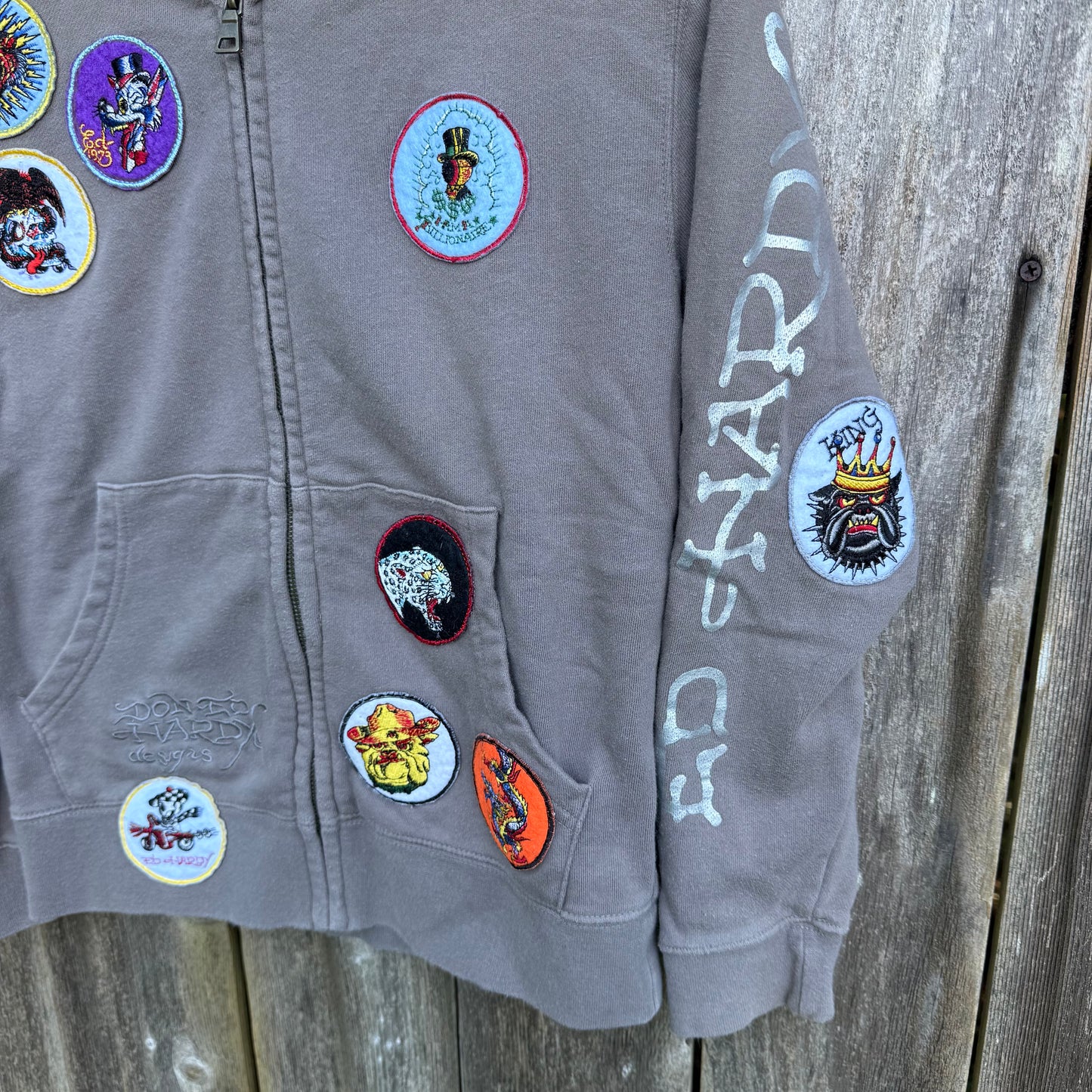 Vintage Y2K Ed Hardy Patches Zip-Up Hoodie