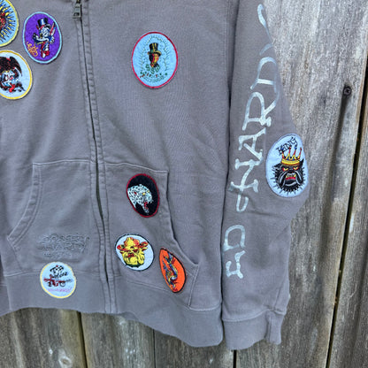 Vintage Y2K Ed Hardy Patches Zip-Up Hoodie