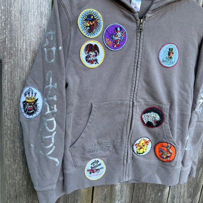 Vintage Y2K Ed Hardy Patches Zip-Up Hoodie