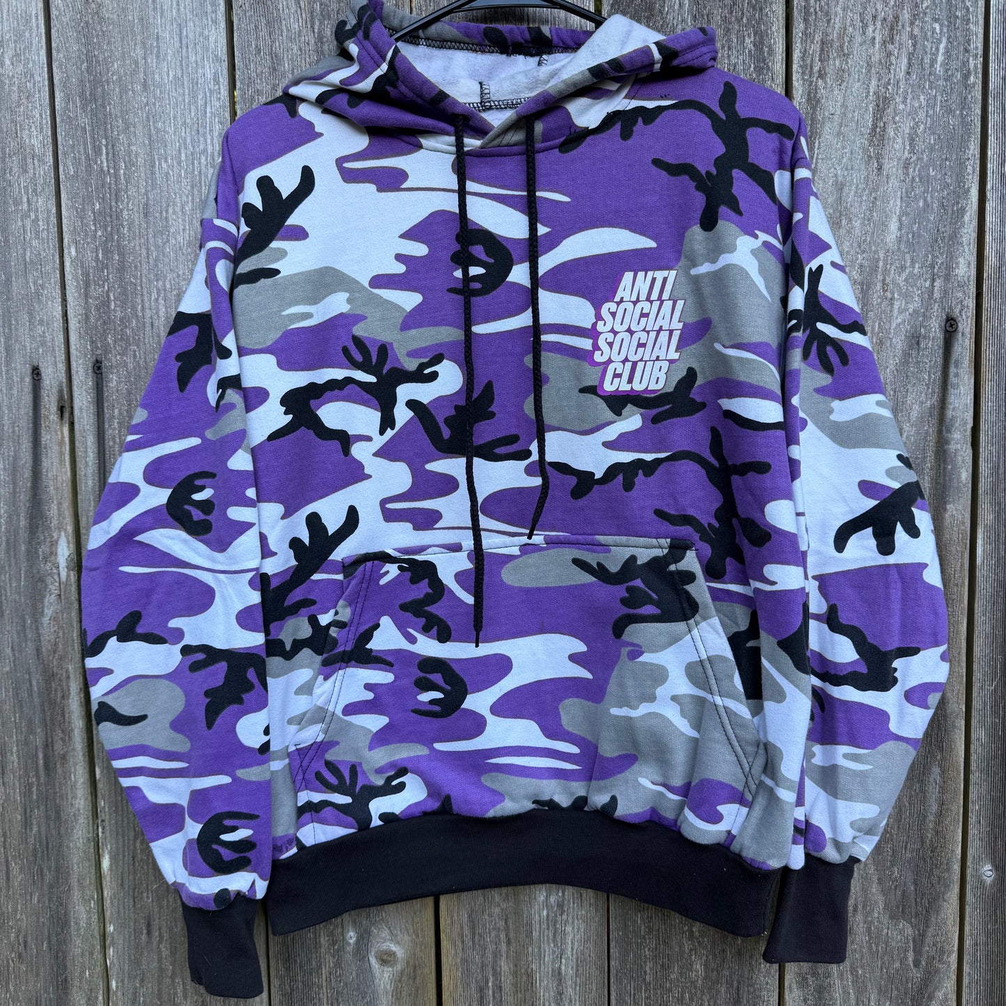 Anti Social Social Club Blocked Purple Camo Hoodie