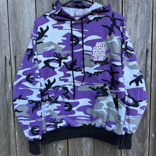 Anti Social Social Club Blocked Purple Camo Hoodie