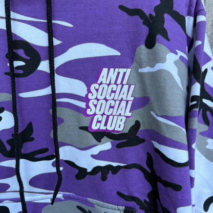 Anti Social Social Club Blocked Purple Camo Hoodie