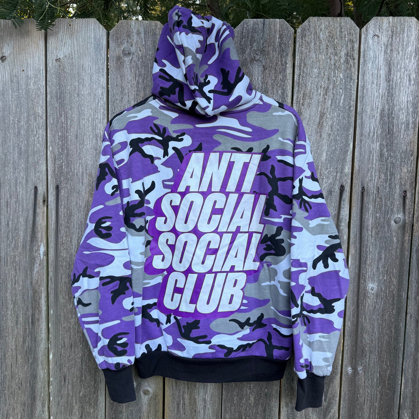 Anti Social Social Club Blocked Purple Camo Hoodie