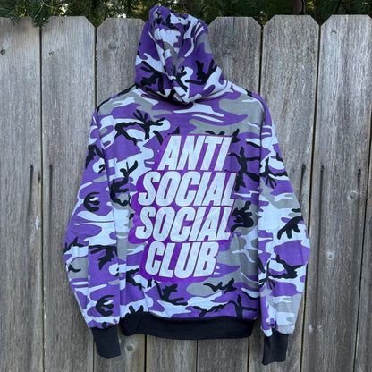 Anti Social Social Club Blocked Purple Camo Hoodie