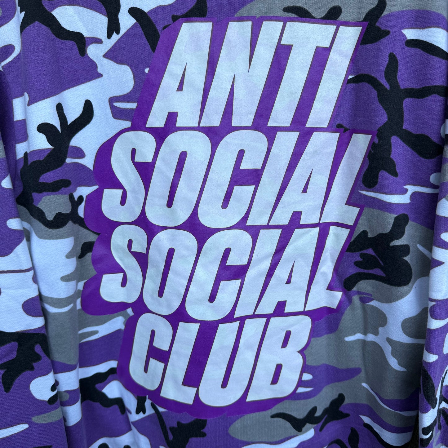 Anti Social Social Club Blocked Purple Camo Hoodie