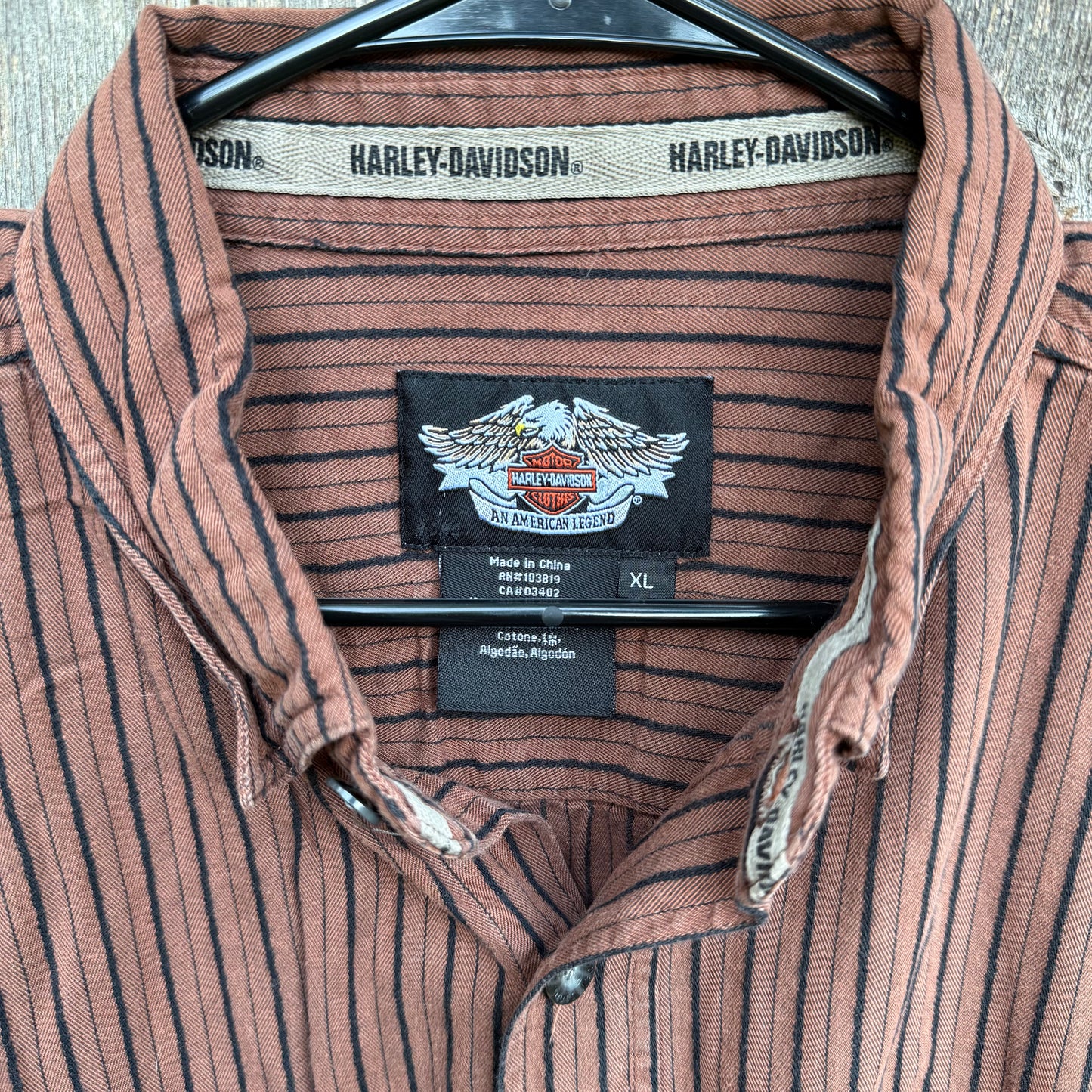 Harley Davidson Striped Button-Down Long Sleeve Shirt
