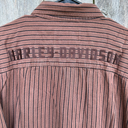 Harley Davidson Striped Button-Down Long Sleeve Shirt