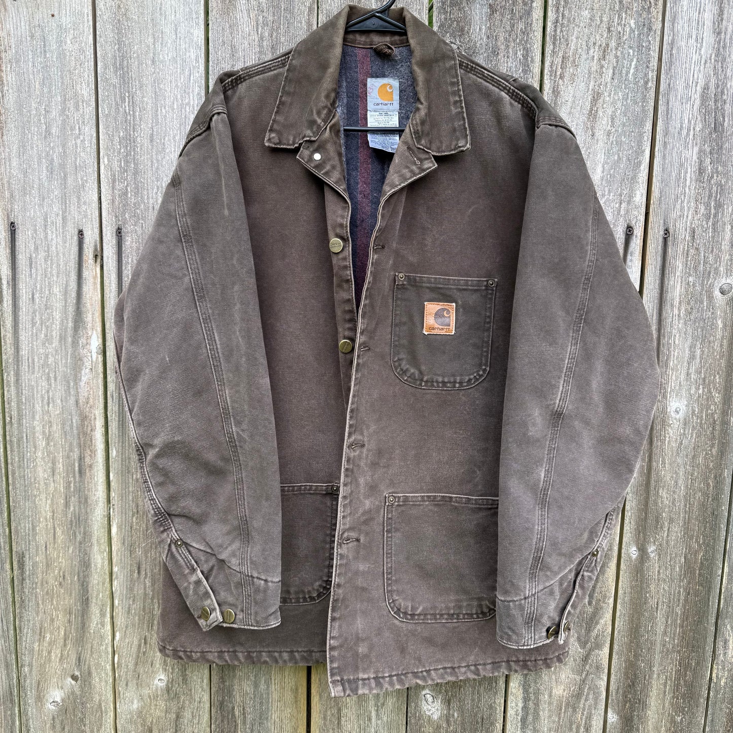 Vintage Brown Carhartt Blanket Lined Chore Jacket