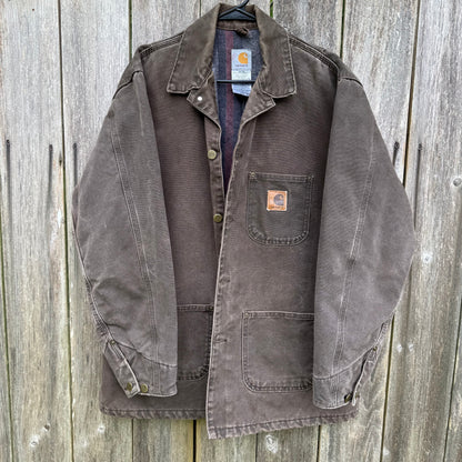 Vintage Brown Carhartt Blanket Lined Chore Jacket