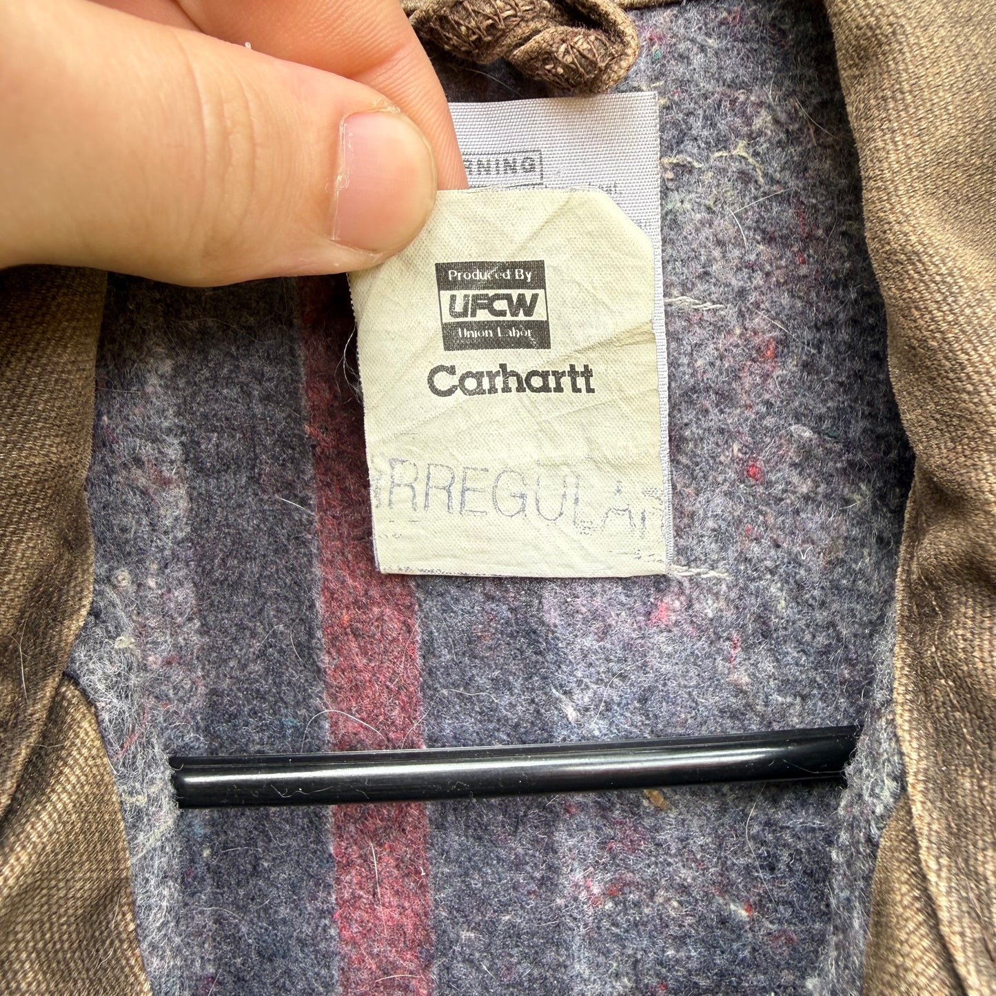 Vintage Brown Carhartt Blanket Lined Chore Jacket