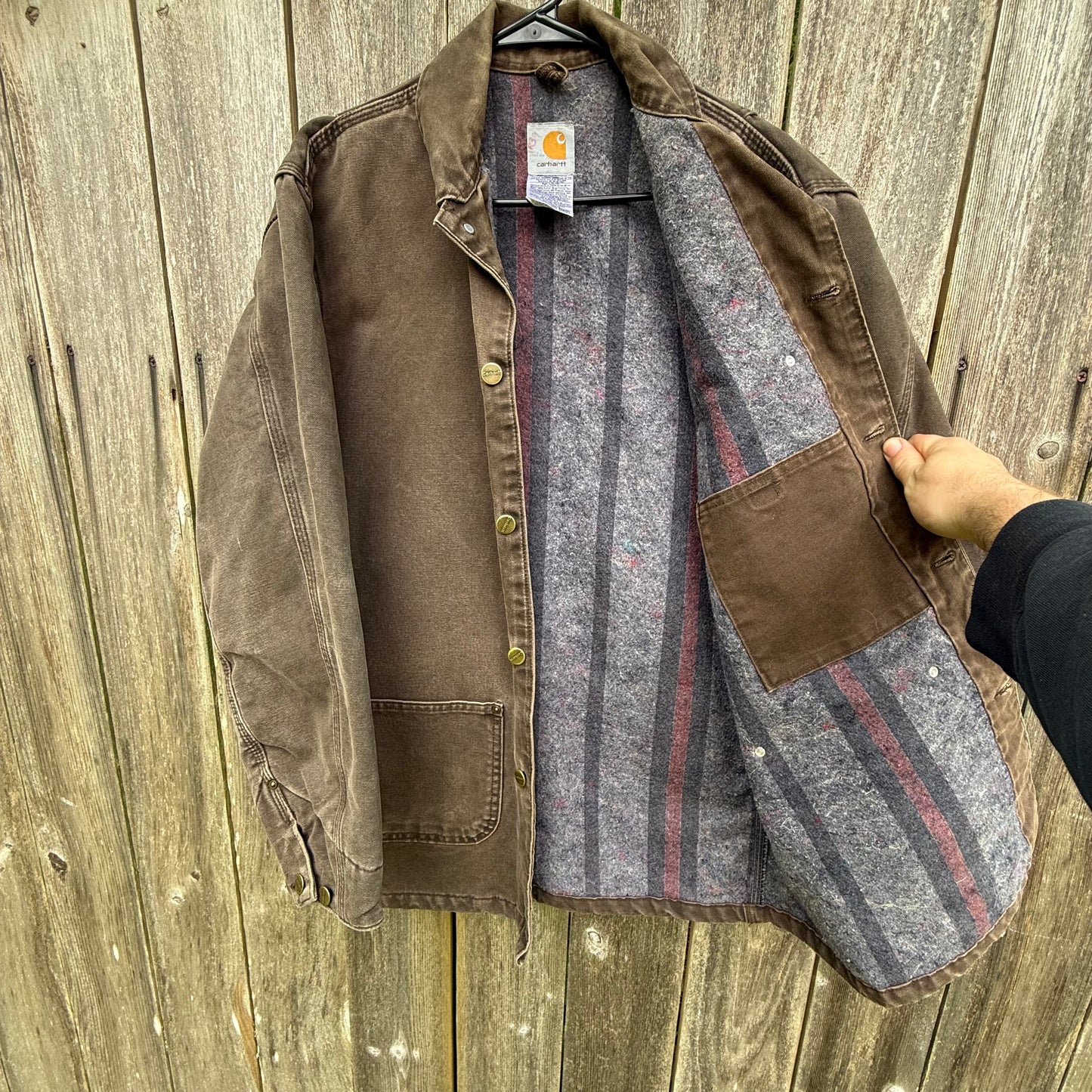 Vintage Brown Carhartt Blanket Lined Chore Jacket
