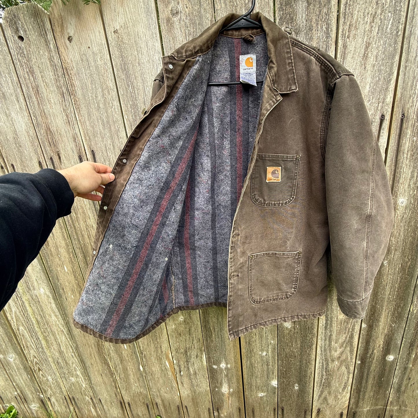 Vintage Brown Carhartt Blanket Lined Chore Jacket